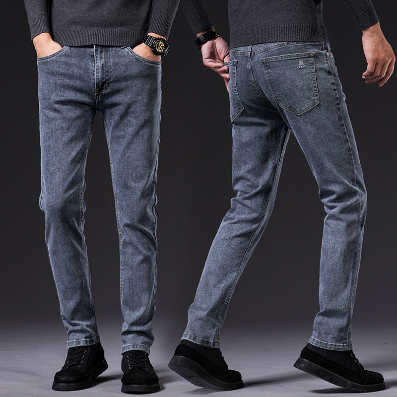Slim Fit Elastic Straight Jeans For Men - cas7m