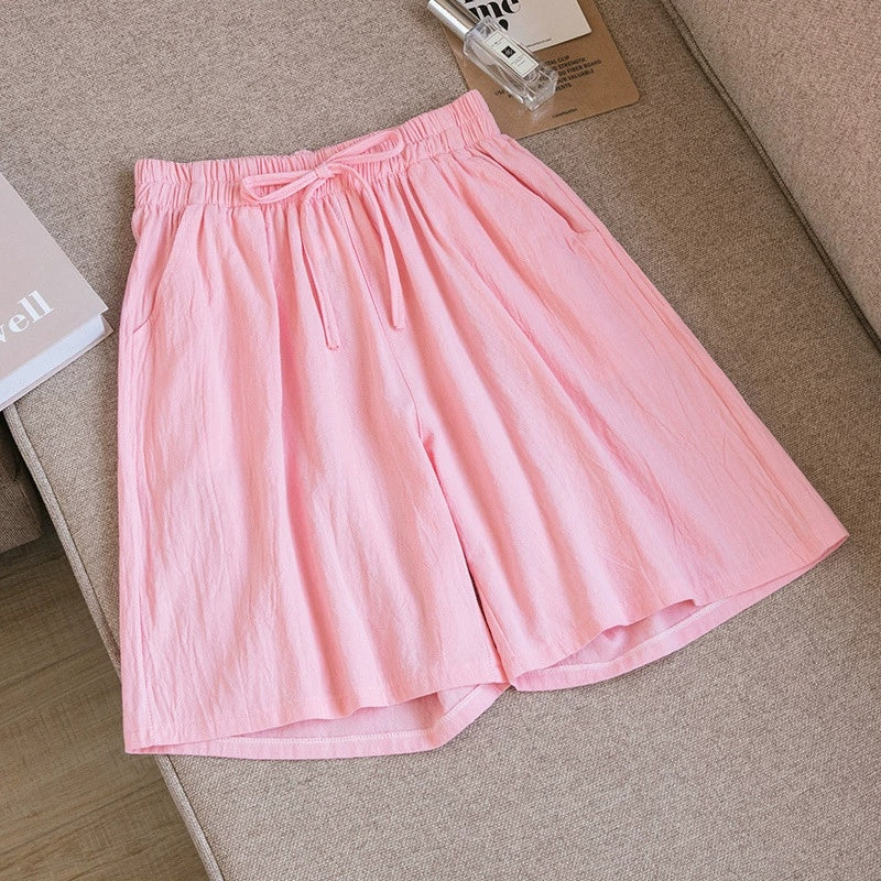 New Cotton And Linen Loose Shorts For Women - cas7m