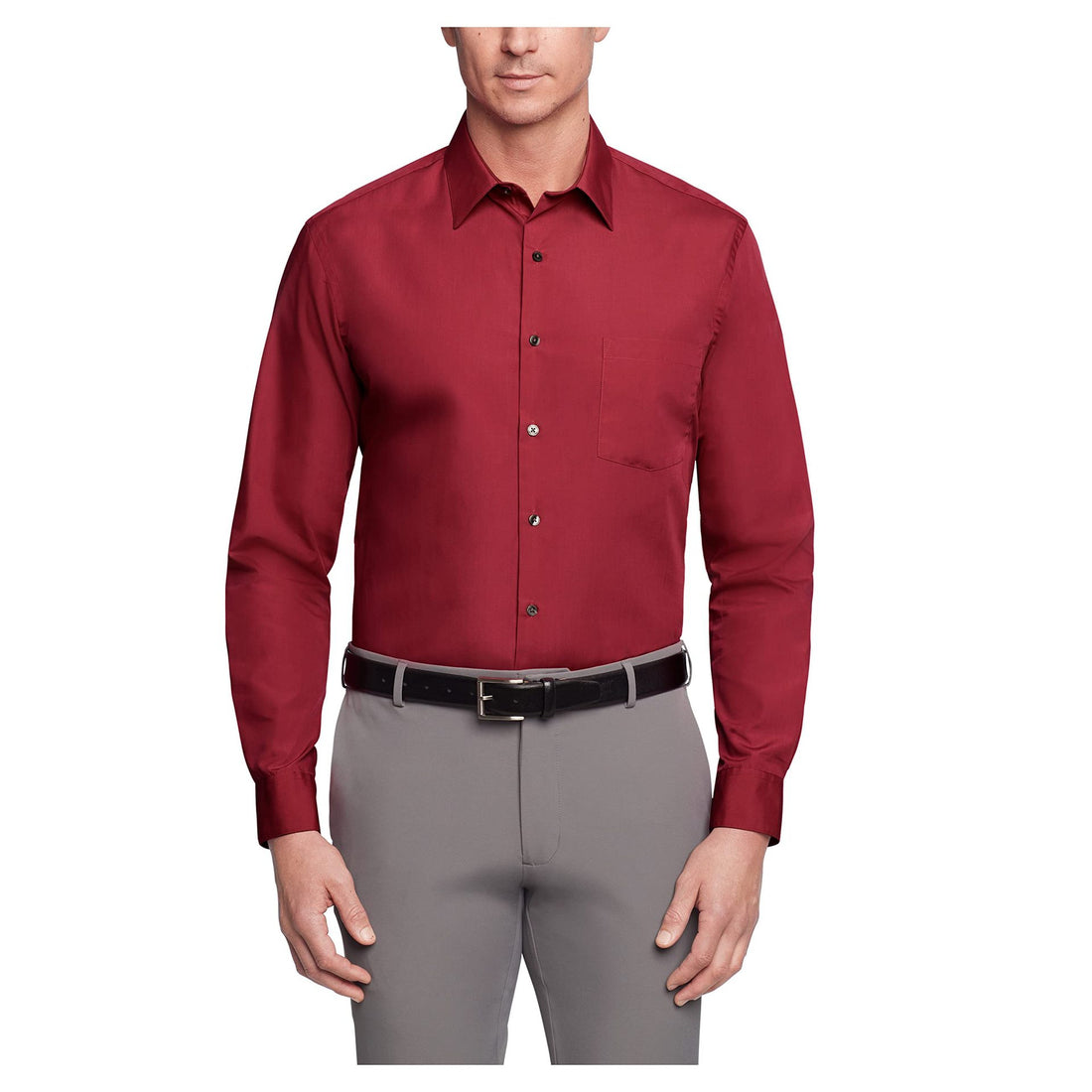 Men's White Shirt Formal Wear Solid Color - cas7m