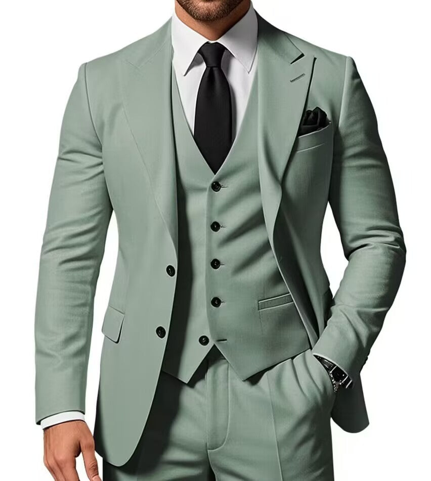 Business Casual Men's Three-piece Suit For Bridegroom Men's Wedding - cas7m