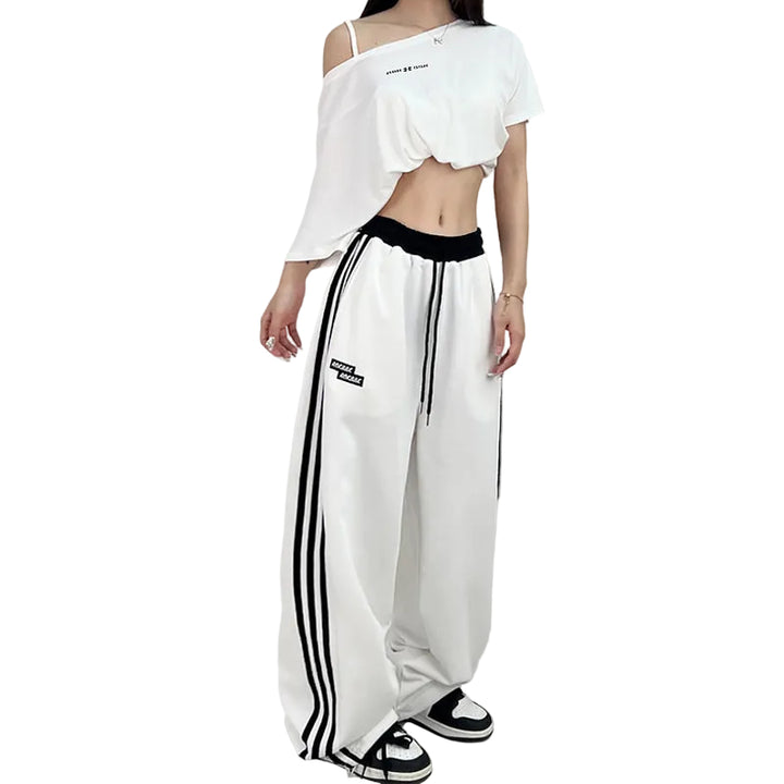 European And American Street Dance Fashion Brand Stitching Waist Pants - cas7m