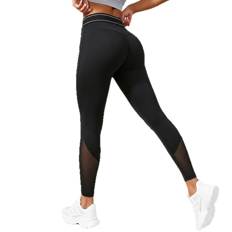 Mesh-Panel Sports Leggings For Women - cas7m