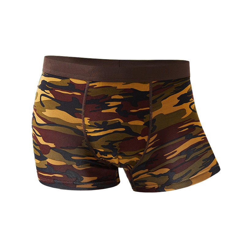 Camouflage Men's Underwear Modal Breathable Boxers Mid-waist Printed Boxers - cas7m