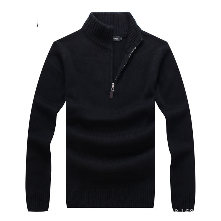 Men's Sweater Korean Style Slim Long-sleeved Casual Knit Sweater Striped Wool Men - cas7m