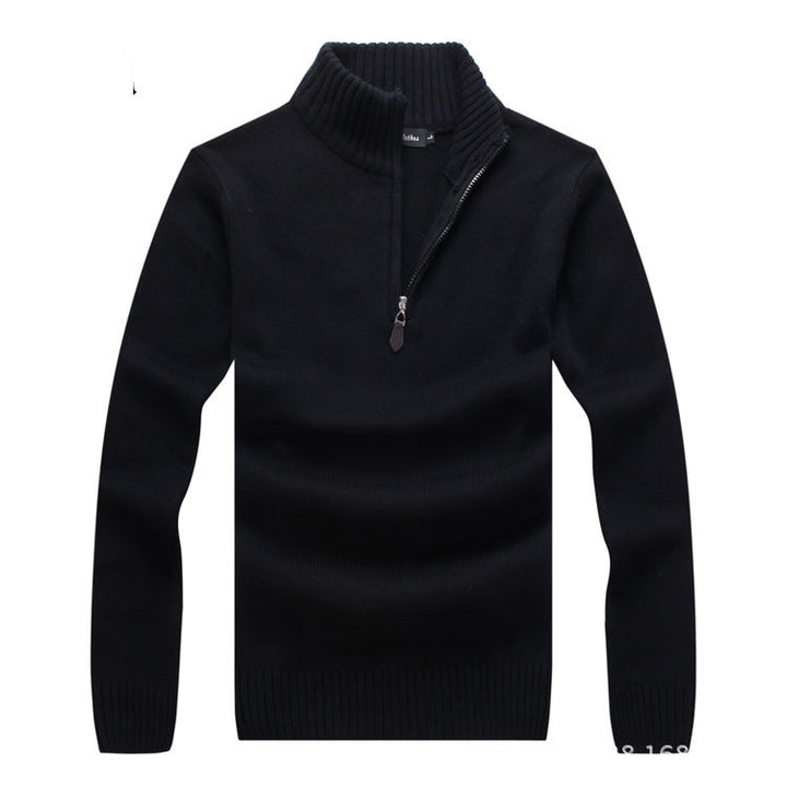 Men's Sweater Korean Style Slim Long-sleeved Casual Knit Sweater Striped Wool Men - cas7m