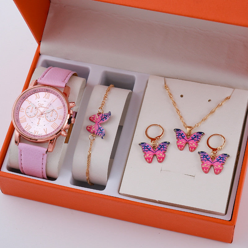 Ladies Graduated Belt Watch Jewelry Set - cas7m