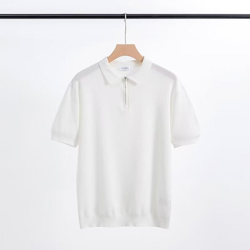 Men's Solid Color Casual Half Sleeve Bottoming Shirt - cas7m