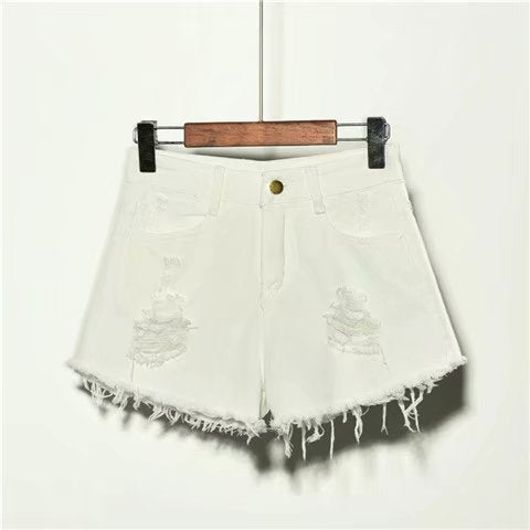 Loose Jean Shorts For Women Summer High Waist Hole - cas7m
