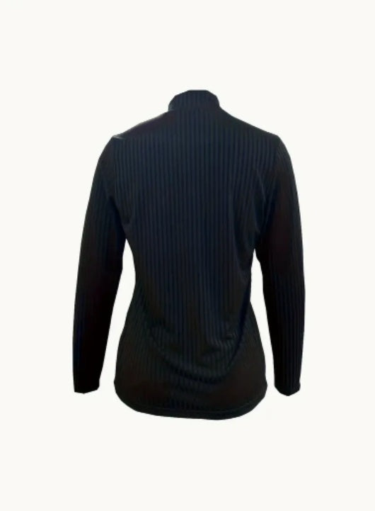 Color Zip-Up V-Neck T-Shirt For Women - cas7m