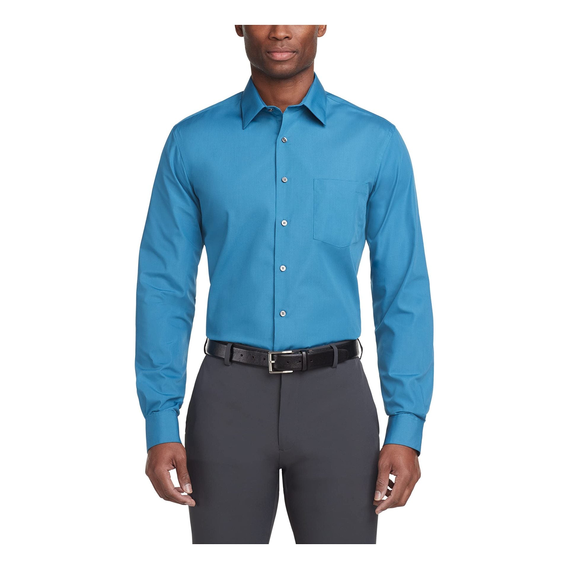 Men's White Shirt Formal Wear Solid Color - cas7m