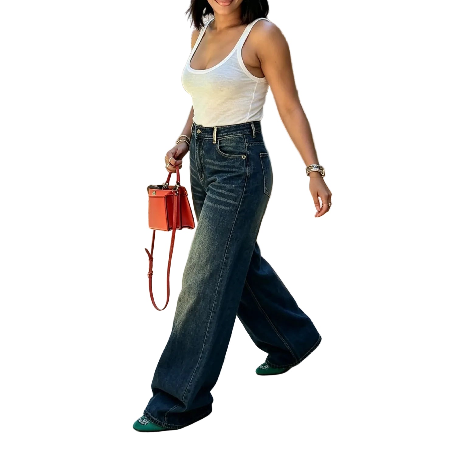 Street Style Asymmetric Letter Patch Washed Frayed Denim Pants
