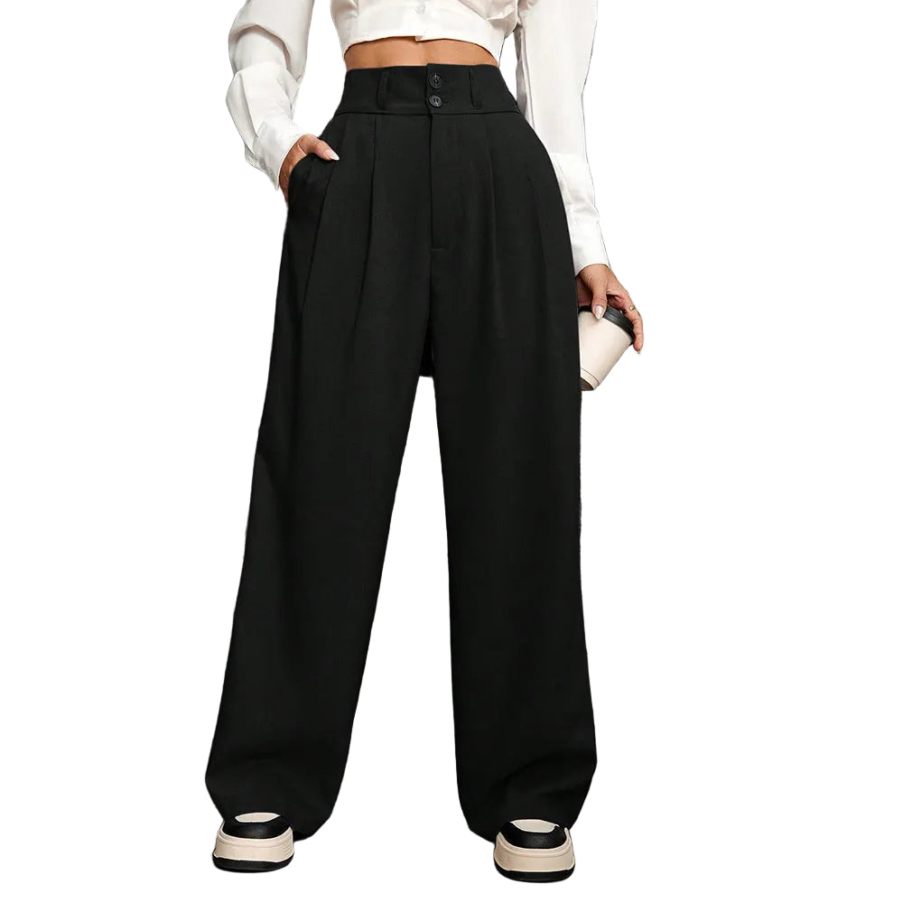 High Waist Drooping High-grade Suit Pants - cas7m
