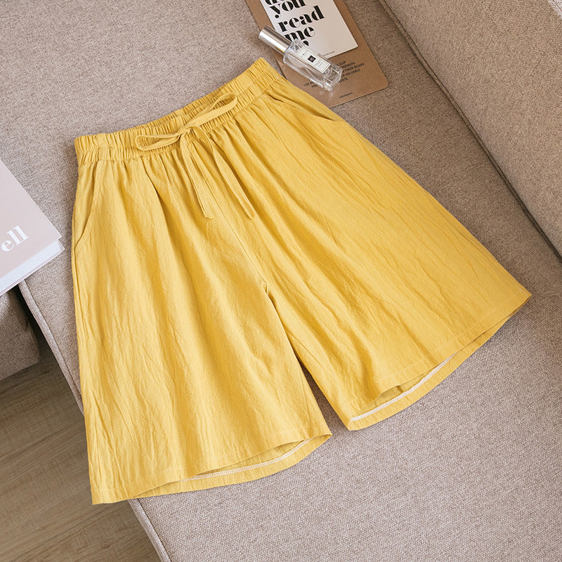 New Cotton And Linen Loose Shorts For Women - cas7m