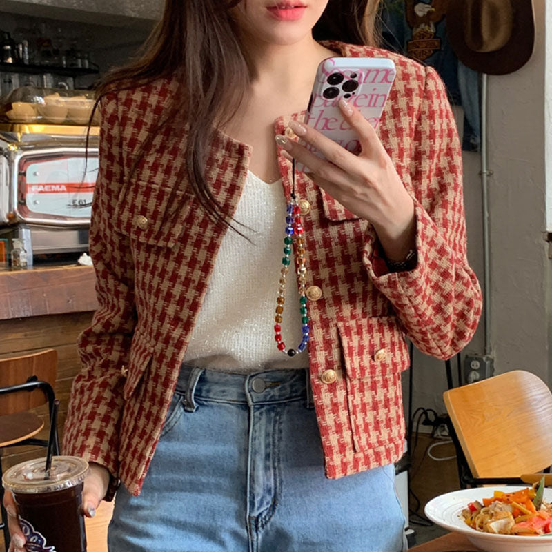 Tartan Short Jacket For Women - cas7m