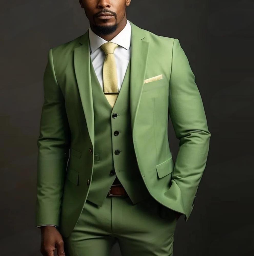 Men's Three-piece Suit Solid Color High Sense - cas7m