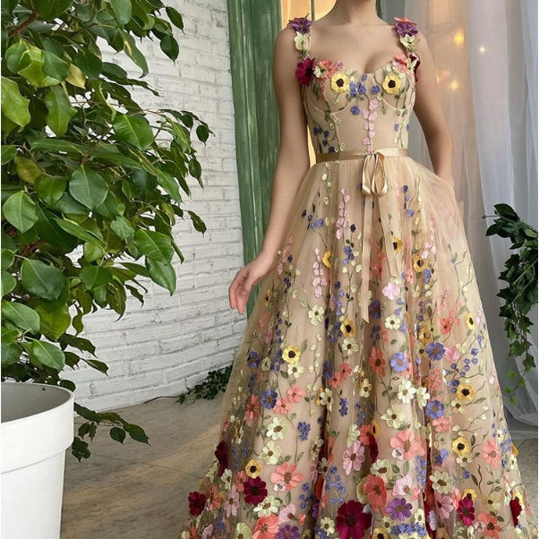 Sevintage Exquisite 3D Flowers Prom Dresses Sweetheart - cas7m