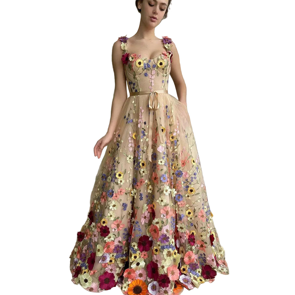 Sevintage Exquisite 3D Flowers Prom Dresses Sweetheart - cas7m