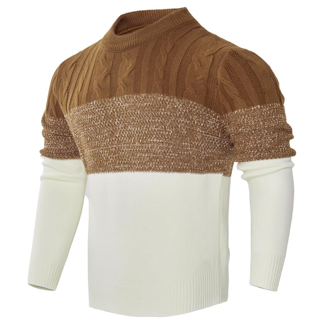 Men's Knitted Sweater Fashion Long-sleeved Pullover Tops Fall And Winter Clothing - cas7m