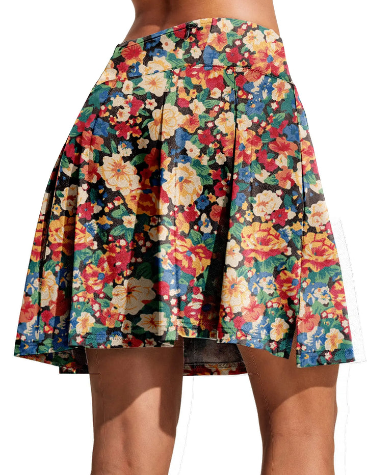 Colorful floral skirt on a white background