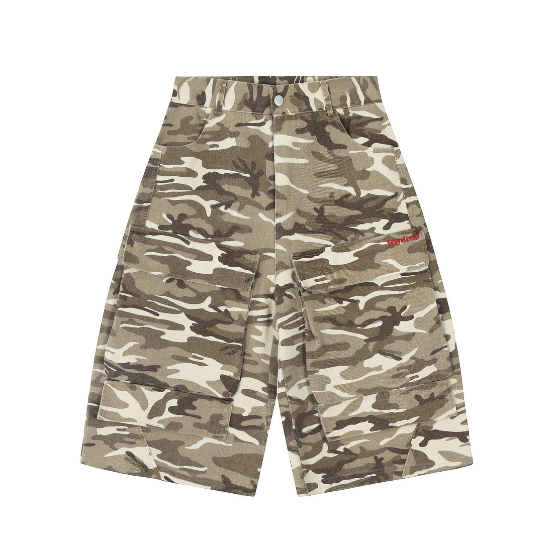 Retro Camouflage Multi-pocket Workwear Cropped Jeans Men And Women Wide - cas7m