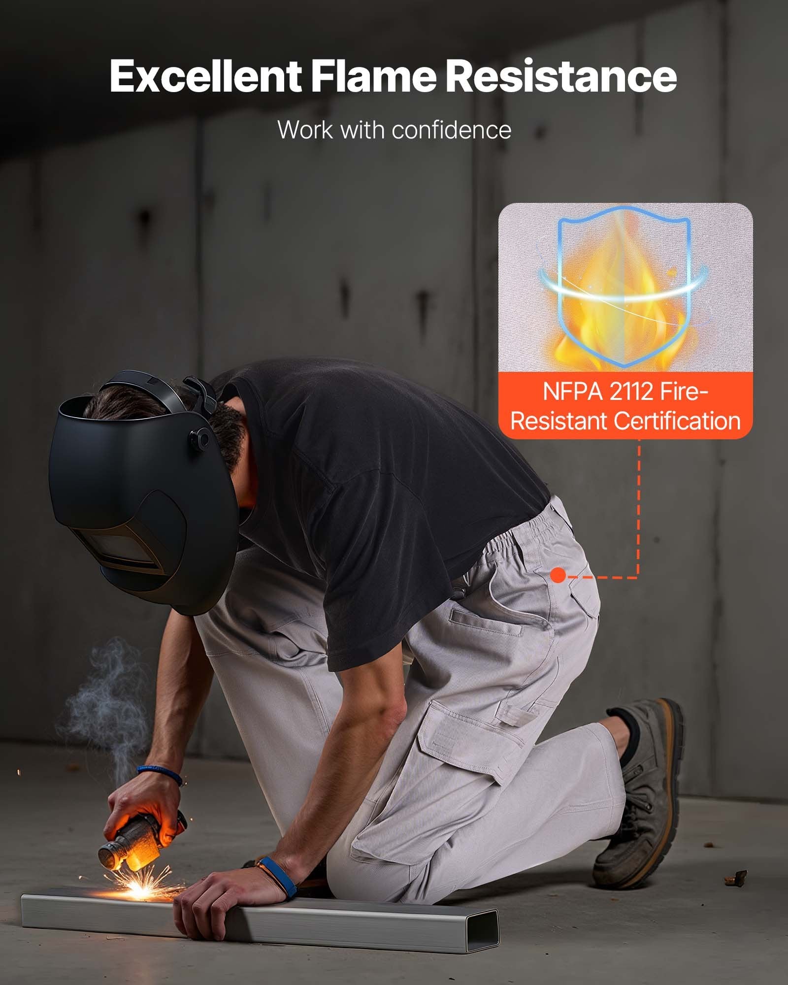 Men’s Flame-Resistant Cotton Work Pants with Utility Pockets - cas7m