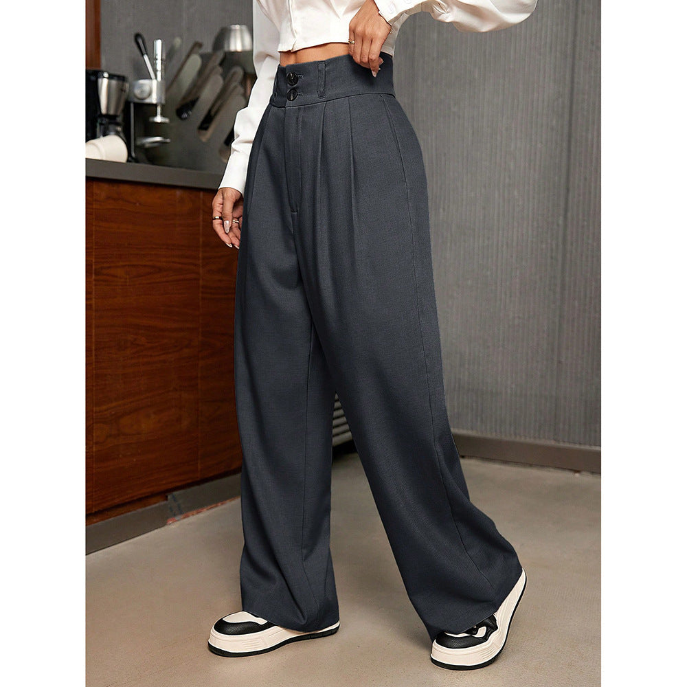 High Waist Drooping High-grade Suit Pants - cas7m