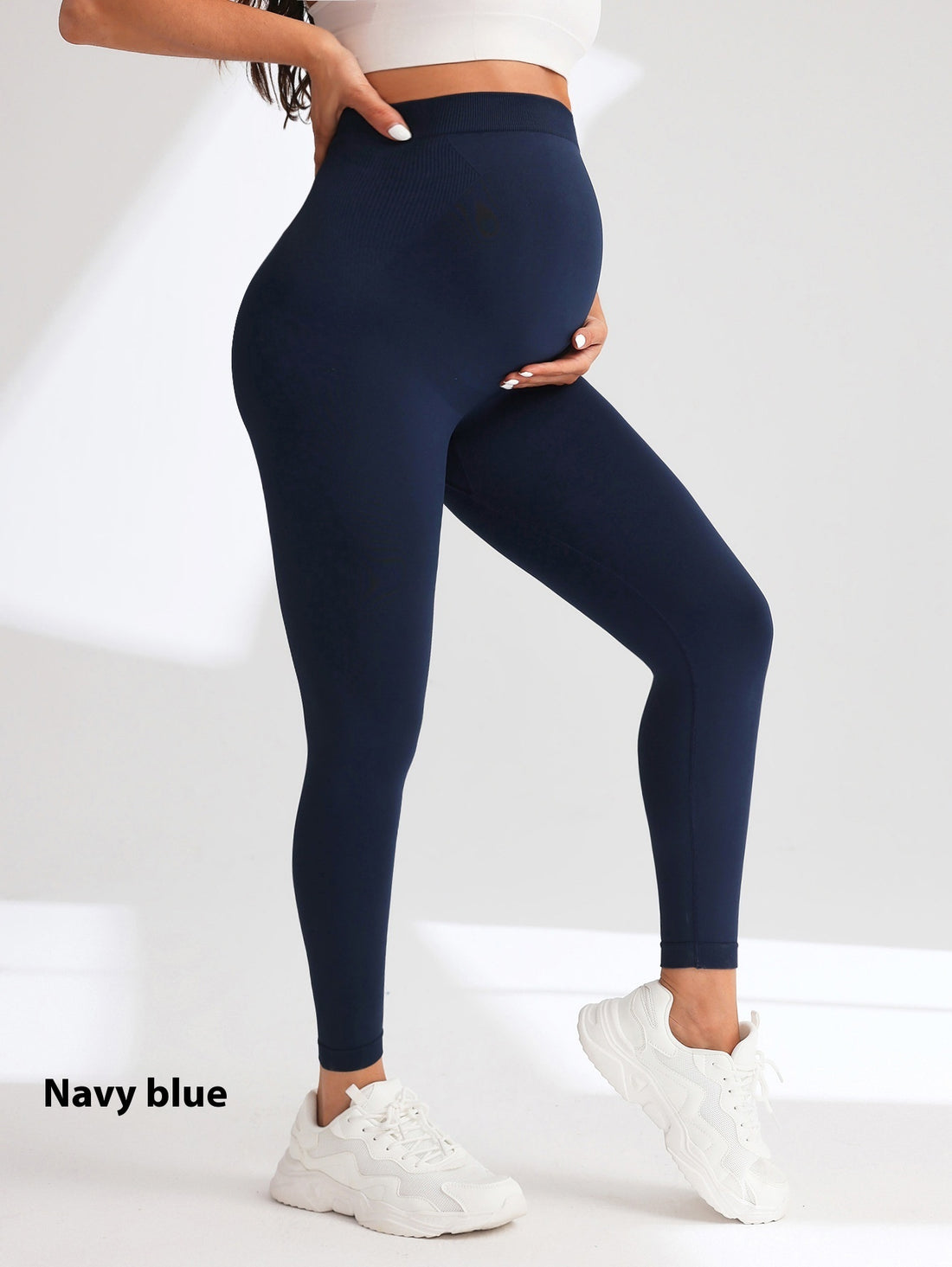Pregnant Women Yoga Pants Slim High Waist Seamless Leggings Tight - cas7m