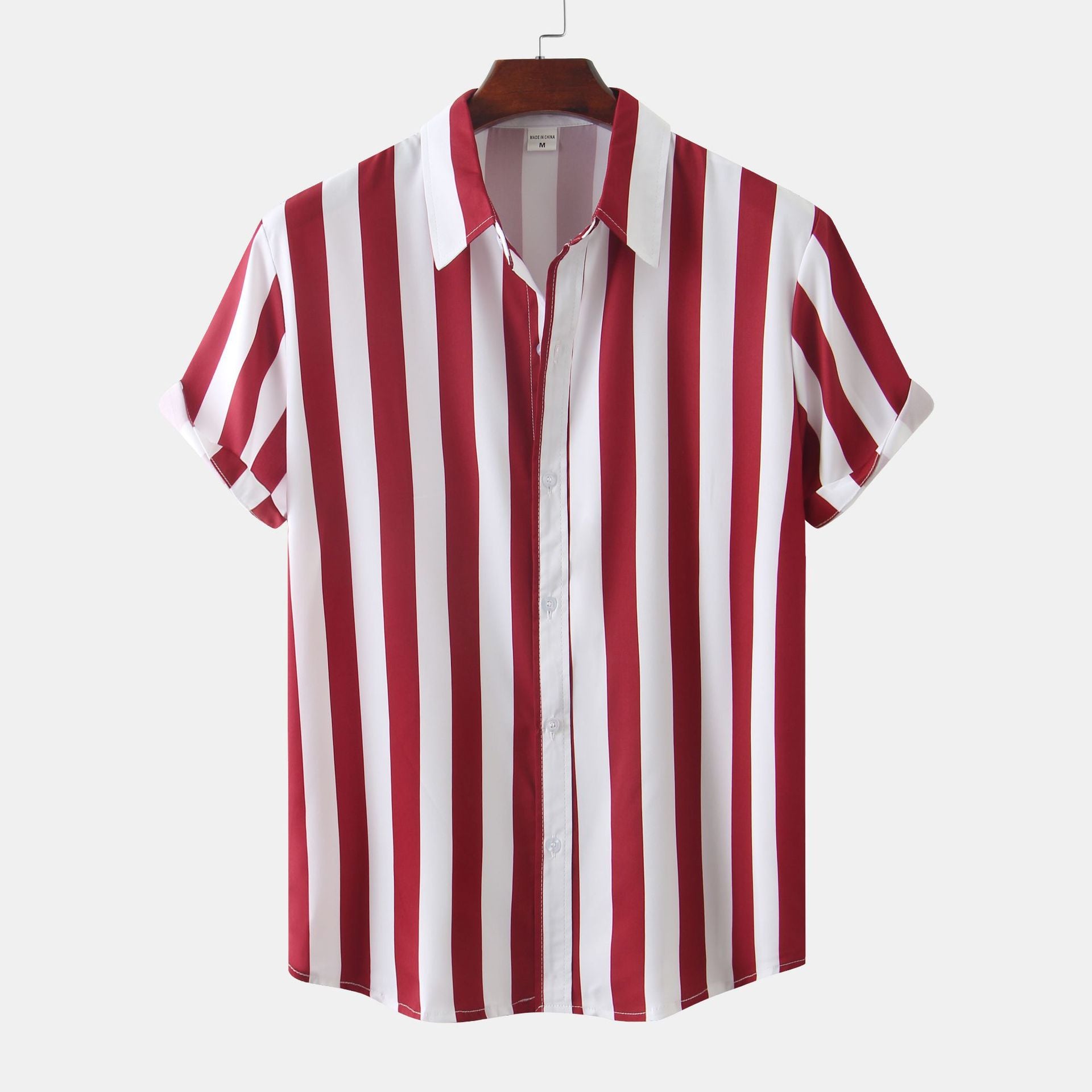 Men's 3D Printed Short Sleeve Turn Loose Shirt - cas7m