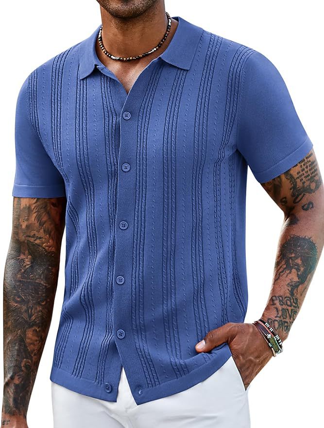 Fashionable Striped Hollow-Out Knitted Sweater For Men - cas7m