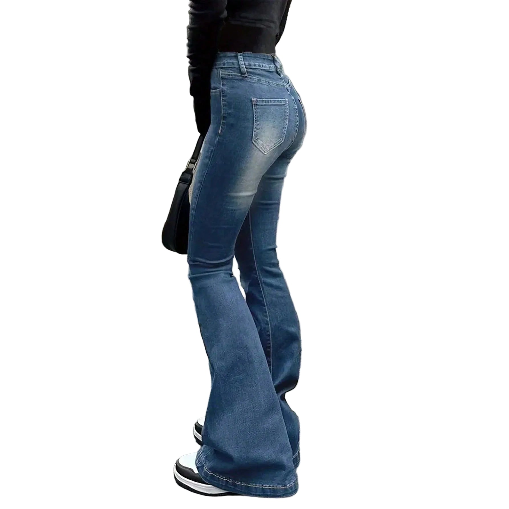 Summer Women's Versatile Charming Flared Jeans, Elegant Simple Fashion Long Pants
