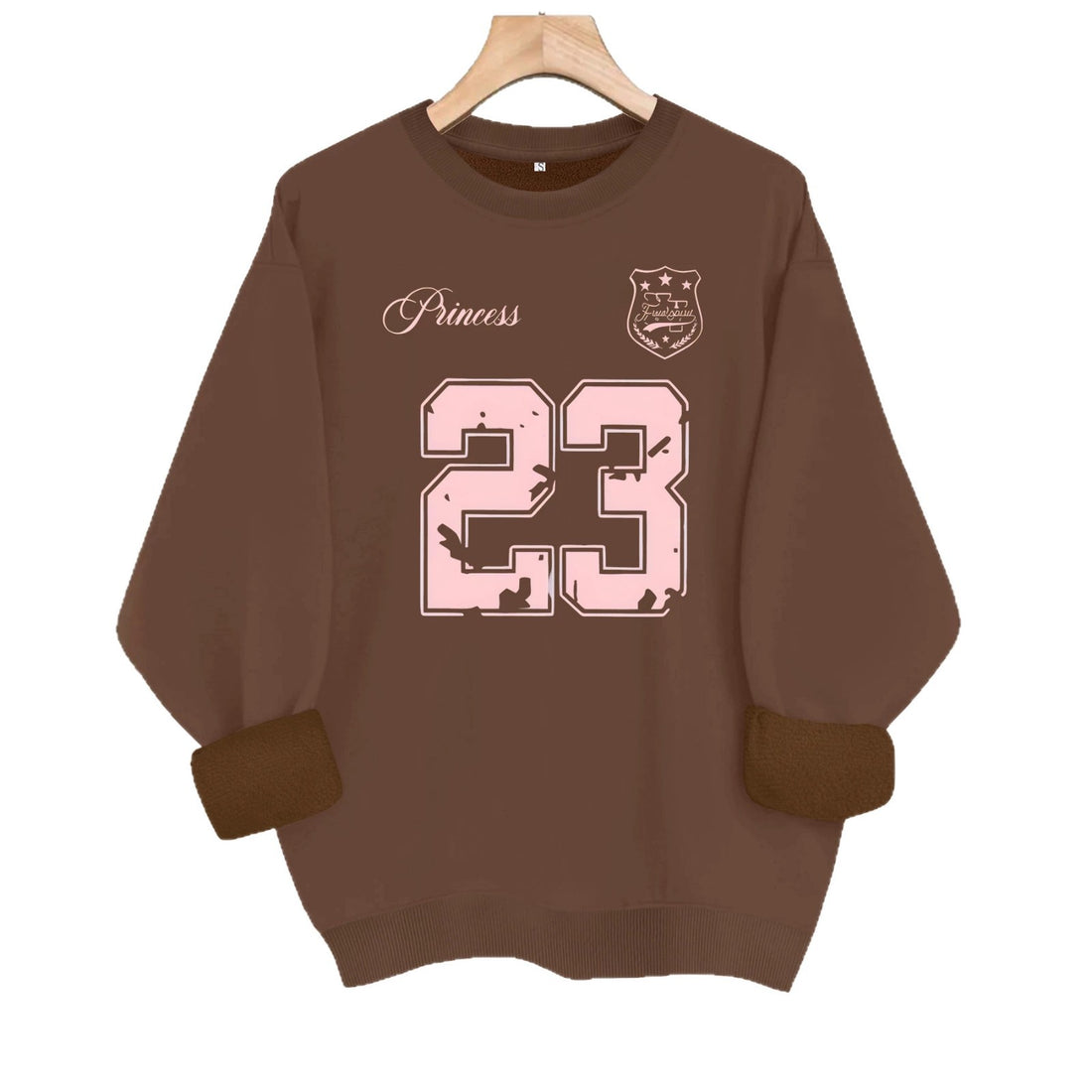 Round neck long sleeved sweatshirt
