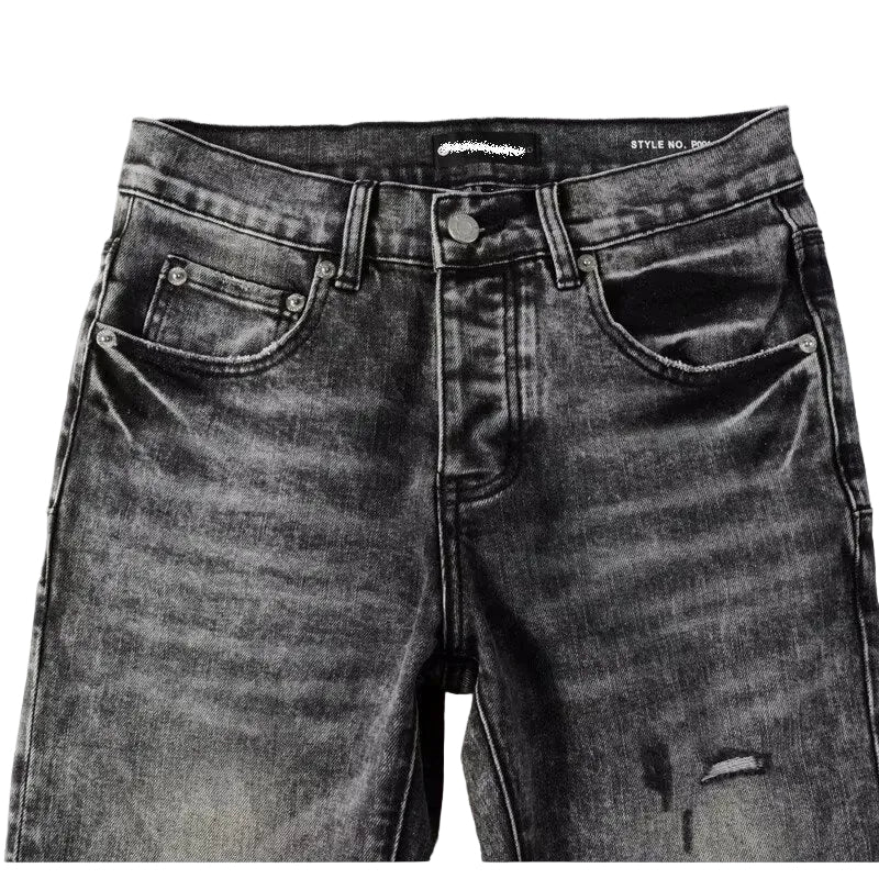 Streetwear Distressed Ripped Slim Fit Men's Jeans