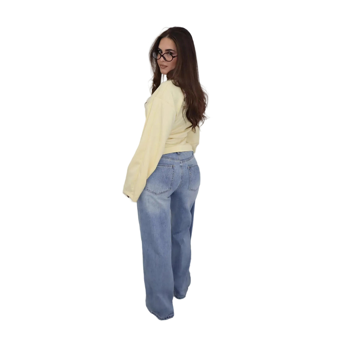 Street Style Deconstructed Asymmetrical Design Denim Pants