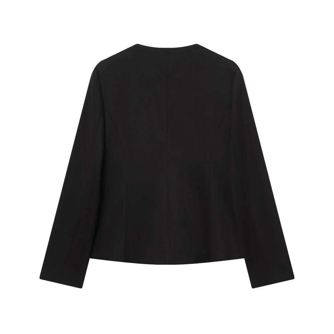 V-neck single breasted suit jacket with shoulder pads