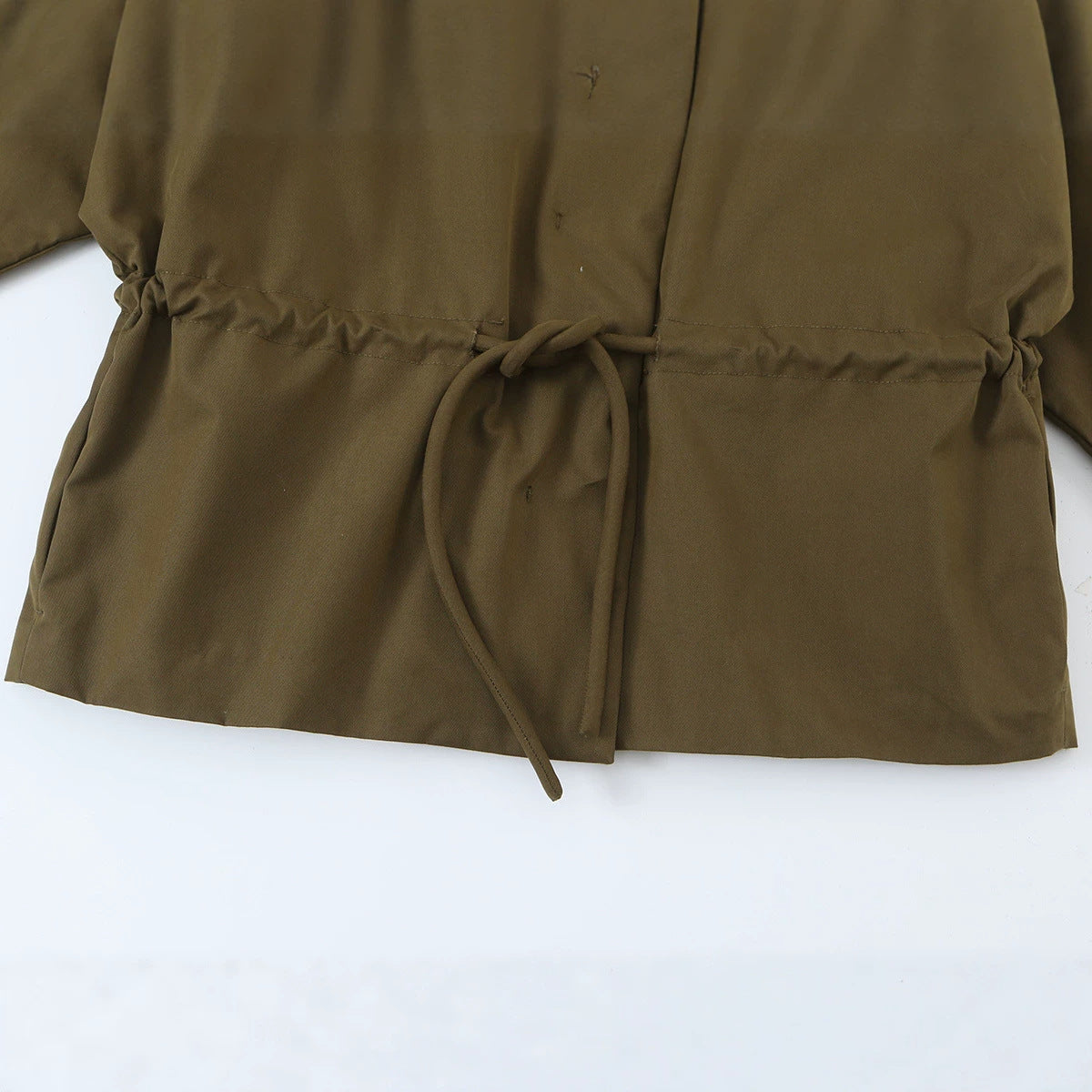 Long sleeved high neck casual loose solid color Parker jacket