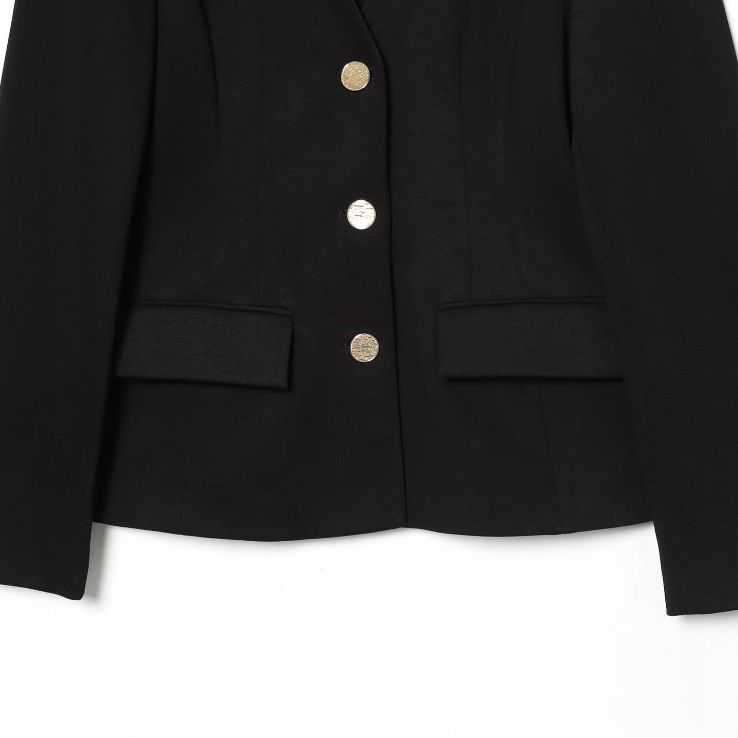 V-neck single breasted suit jacket with shoulder pads