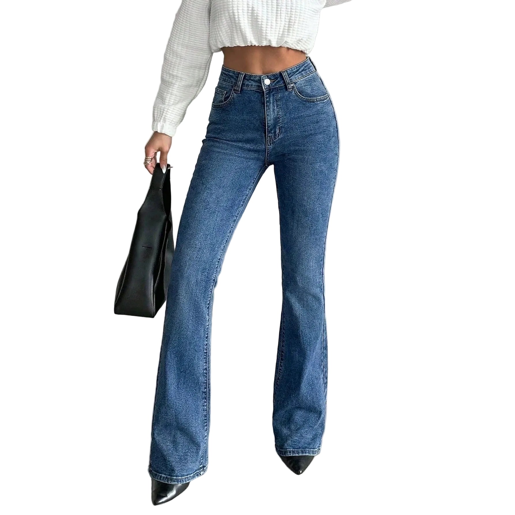 Women's Summer Elegant Flared Versatile Jeans, Slimming Fashion Long Pants