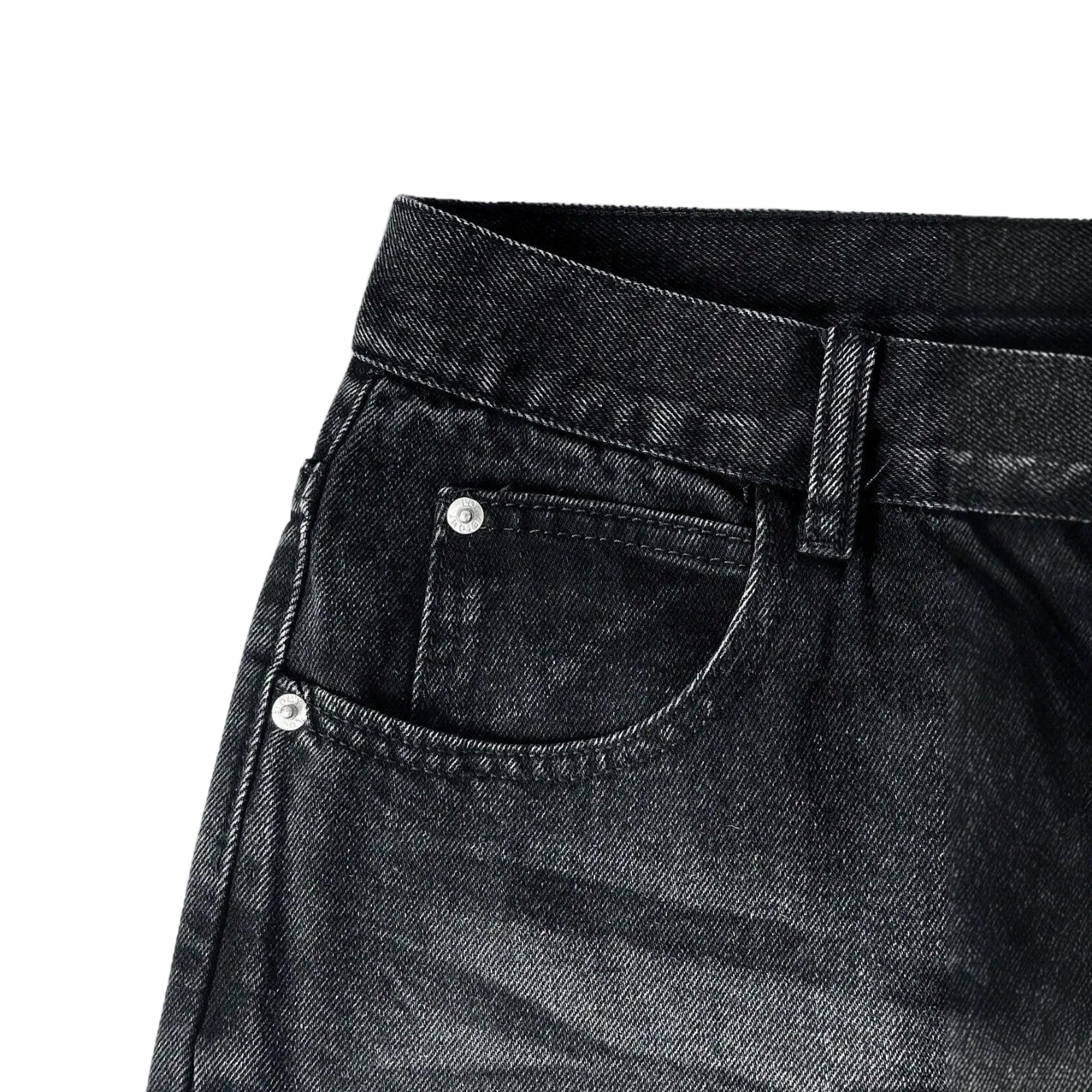 Cotton Casual Pants Men Summer Vintage Washed Denim Jeans Fashion Retro Design Black Relaxed Fit Pants