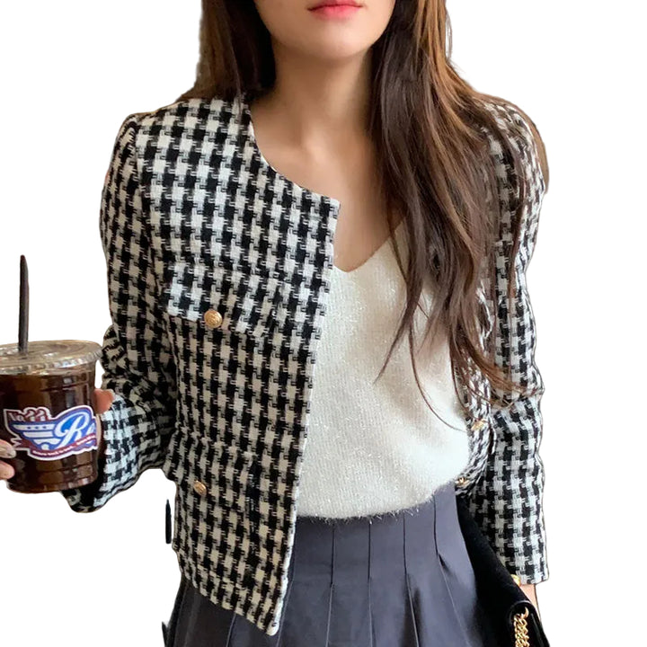 Tartan Short Jacket For Women - cas7m