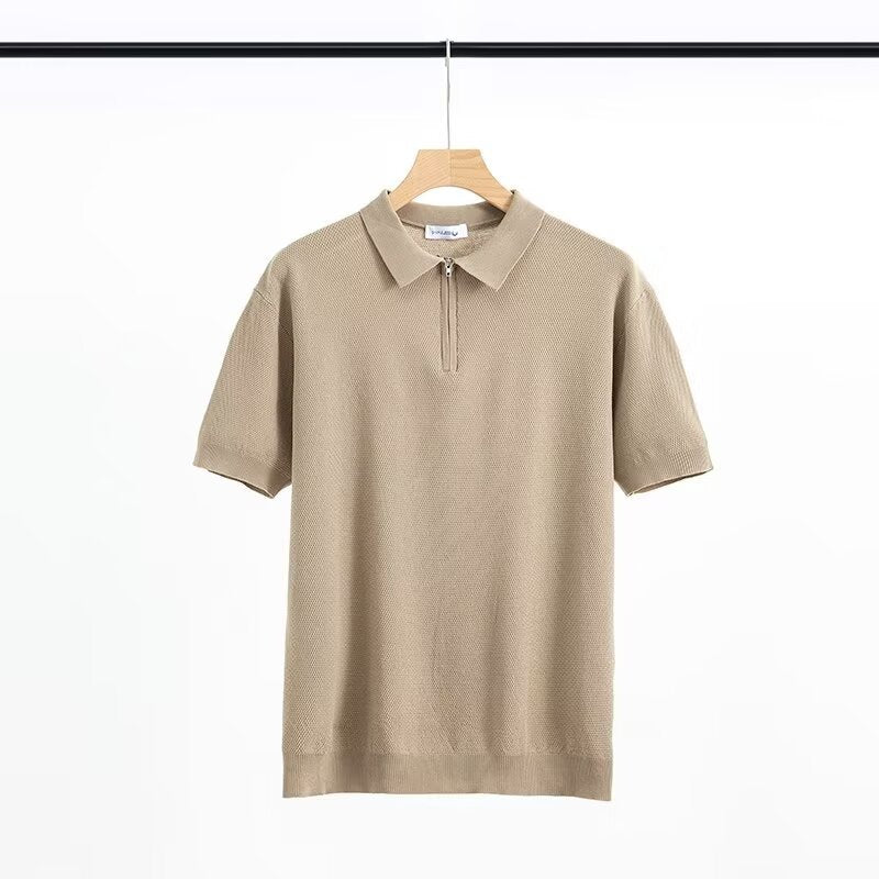 Men's Solid Color Casual Half Sleeve Bottoming Shirt - cas7m