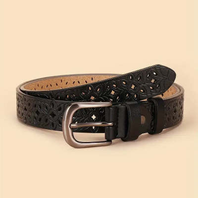 New Belt Hollow Pattern Belt Ladies Trend Waistband Genuine Woman Belt Vintage Pin Buckle Strap Jeans - cas7m