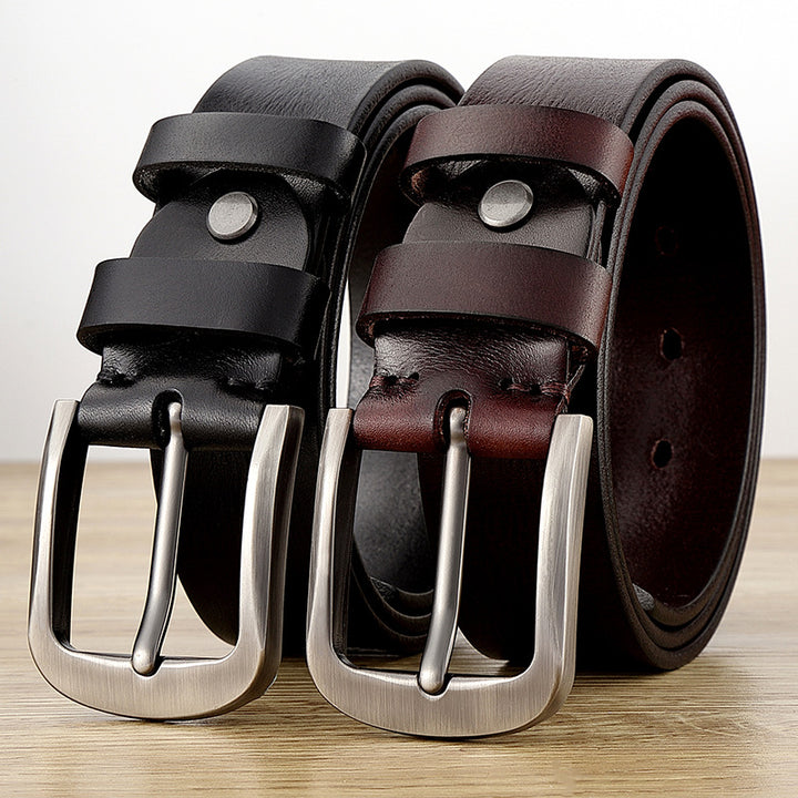 First Layer Cow Leather Belt Men - cas7m