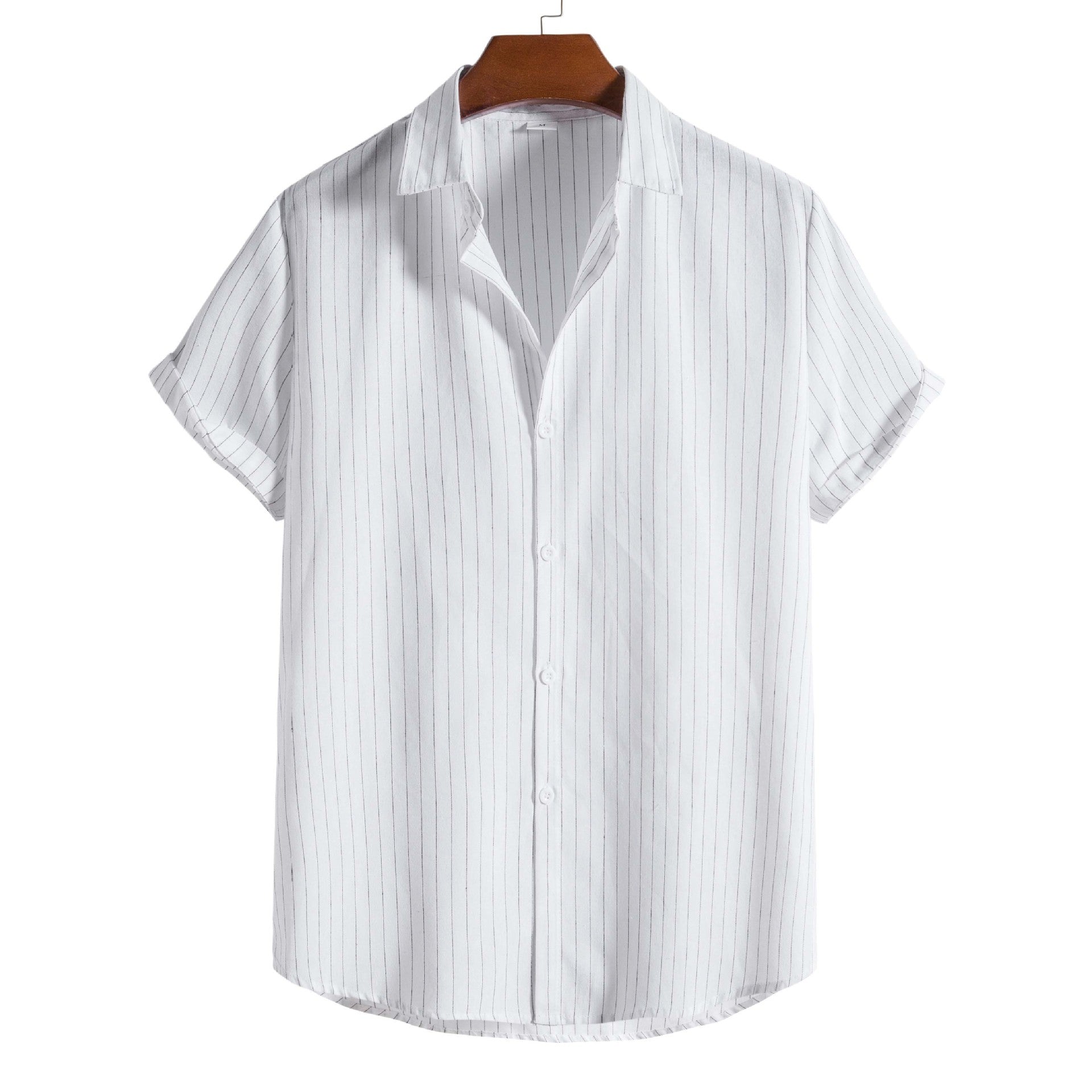 Casual Striped Short-sleeved Shirt For Men - cas7m