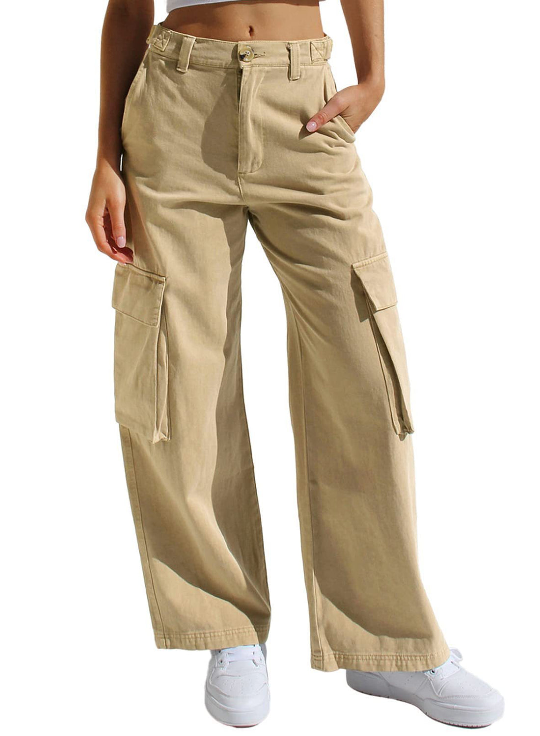 Women's Multi-pocket Workwear Loose Casual Denim Trousers - cas7m
