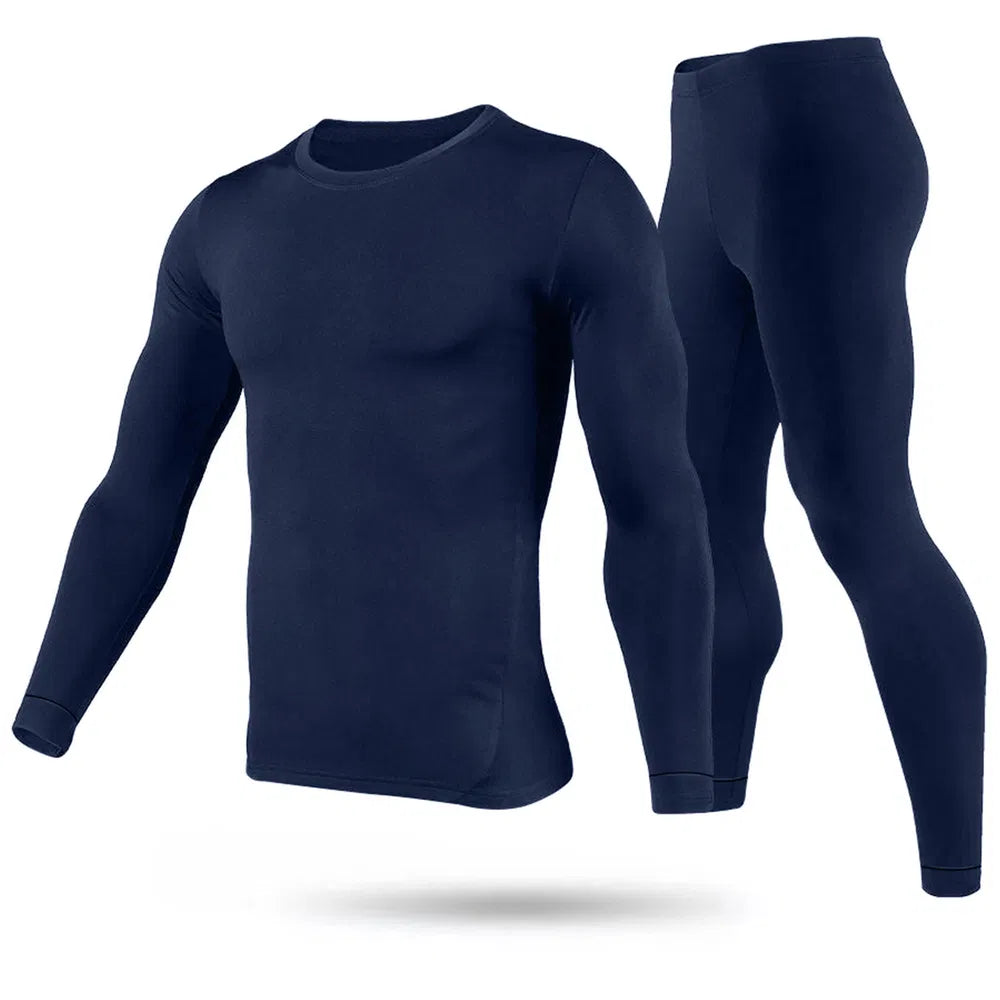 Men Thermal Underwear Set Long Johns Pants Long Sleeve Soft Underwear Kit Top Bottom Winter Sports Suits - cas7m