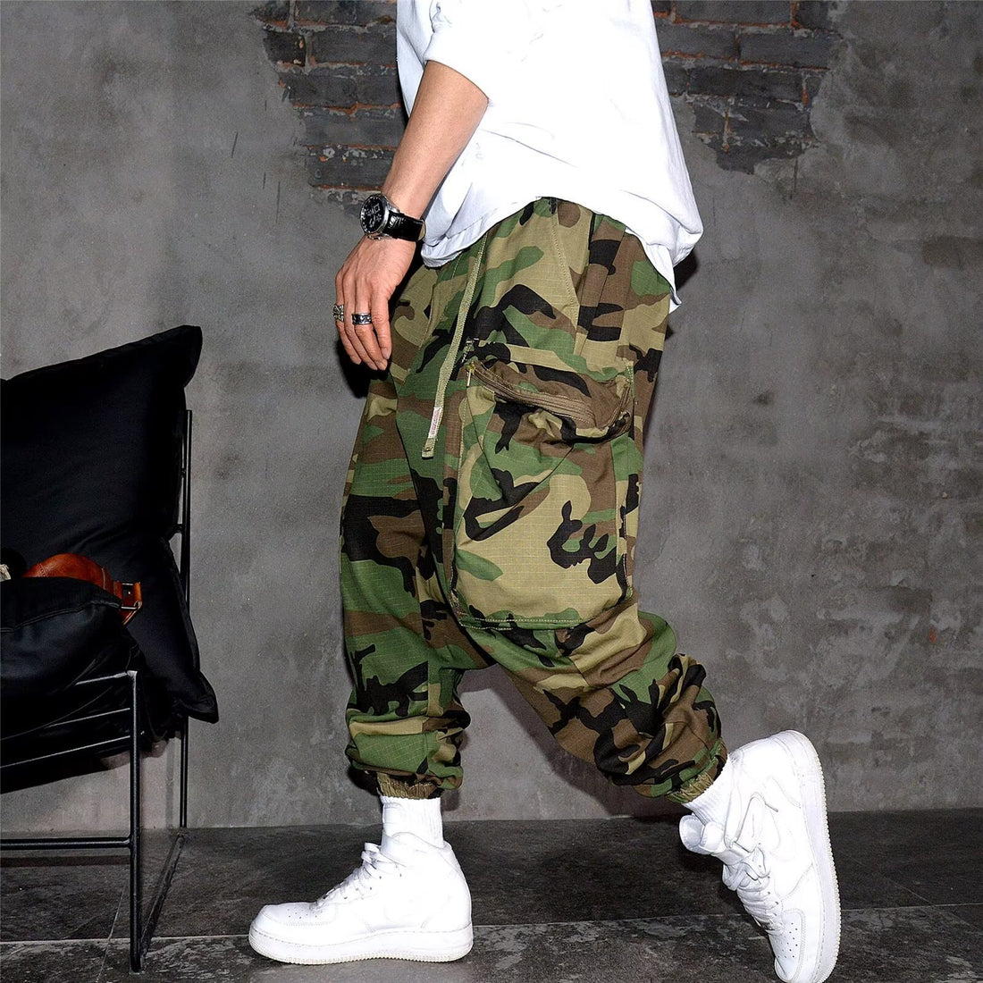 Retro High Street Camouflage Men Casual Working Pants - cas7m