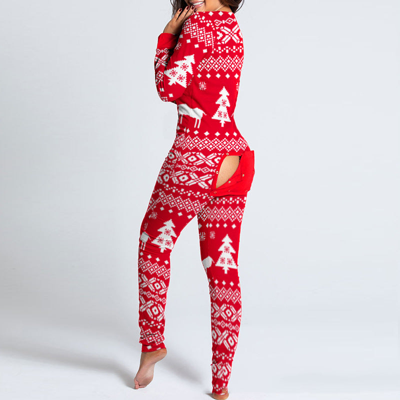European And American Sexy Long-sleeved One-piece Trousers - cas7m