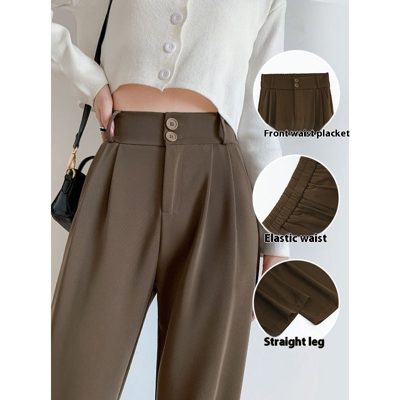High Waist Drooping High-grade Suit Pants - cas7m