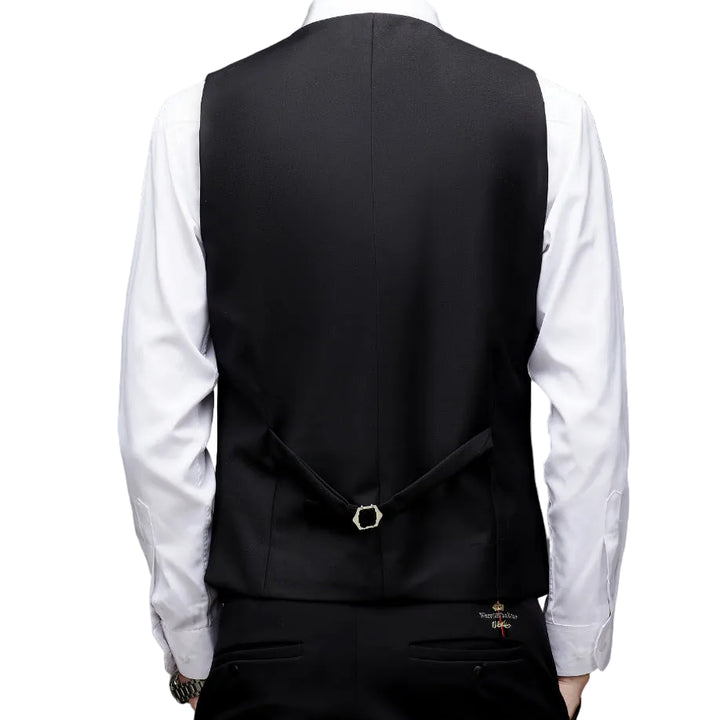 Black Slim-fitting Work Clothes Men's Suit Vest Business Wear - cas7m
