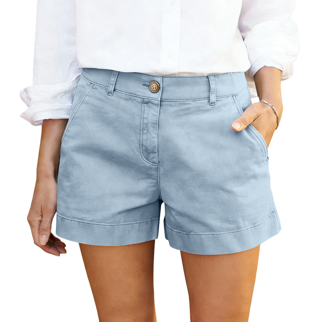 Women's High-Waisted Casual Bermuda Shorts - cas7m